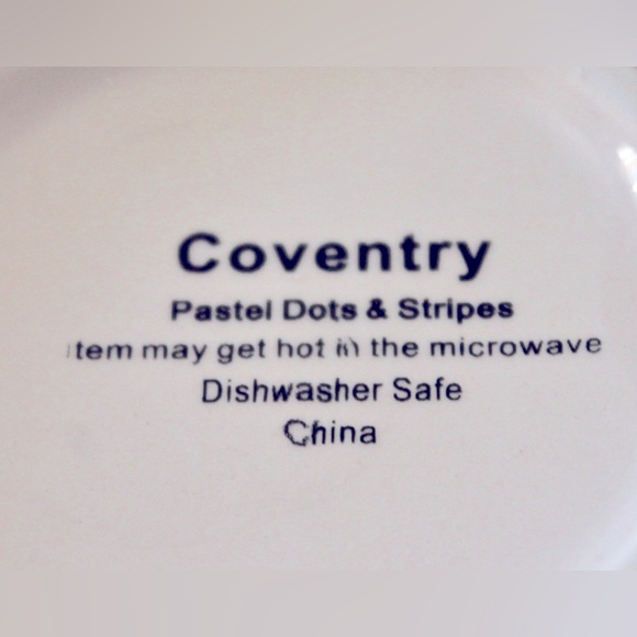 COVENTRY DOTS & STRIPES NESTLING BOWL 10 IN PURPLE BLUE STRIPES NEW - Picture 4 of 4